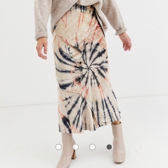 NWT Free People Velvet Tie-Dye Skirt - Picture 5 of 6